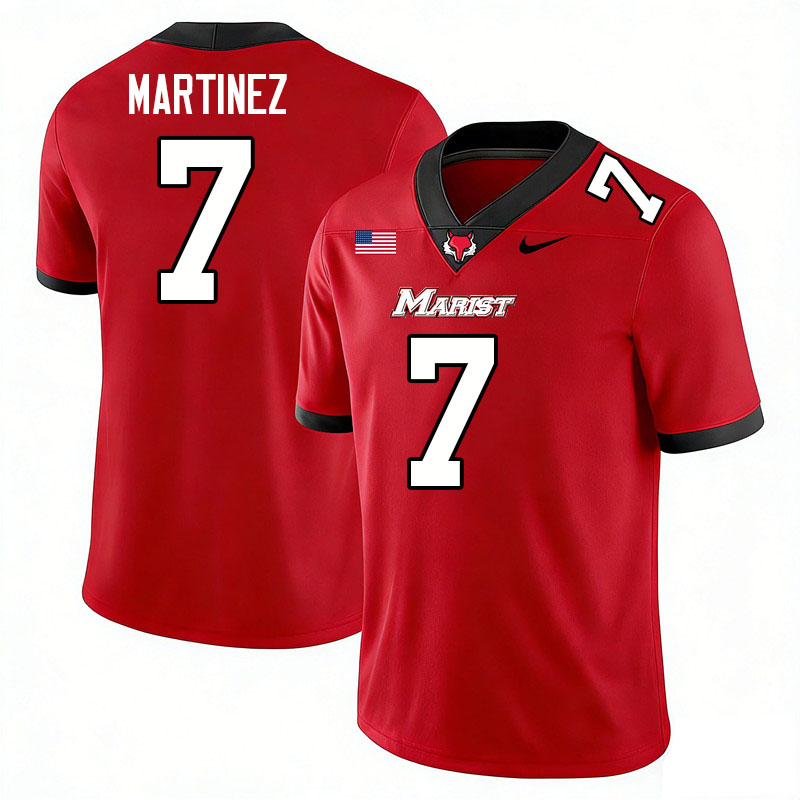 Marist Red Foxes #7 Lance Martinez College Football Jerseys,Uniforms-Red
